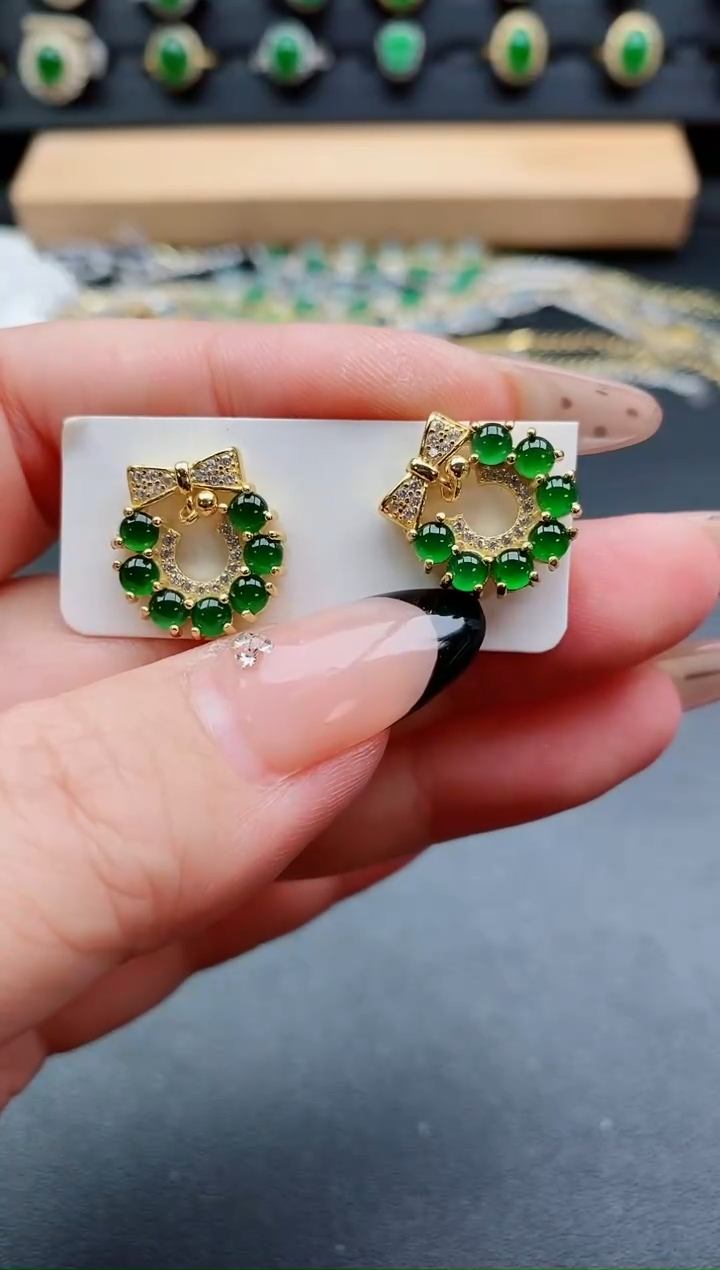 银S925镶嵌戒指翡翠1