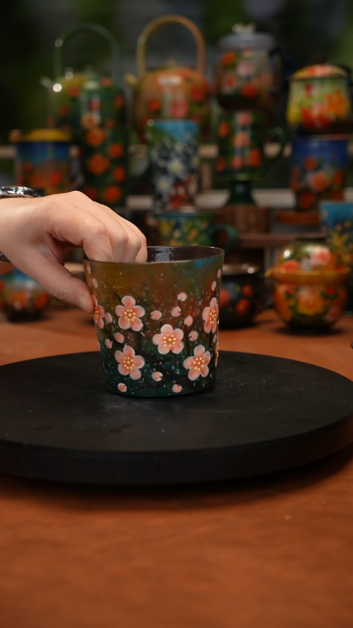 紫砂油画手绘釉下彩