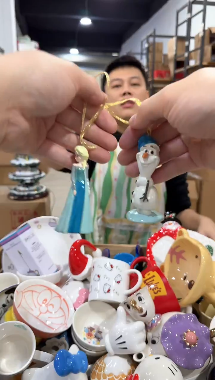 瓷片冰雪奇缘挂件2件套