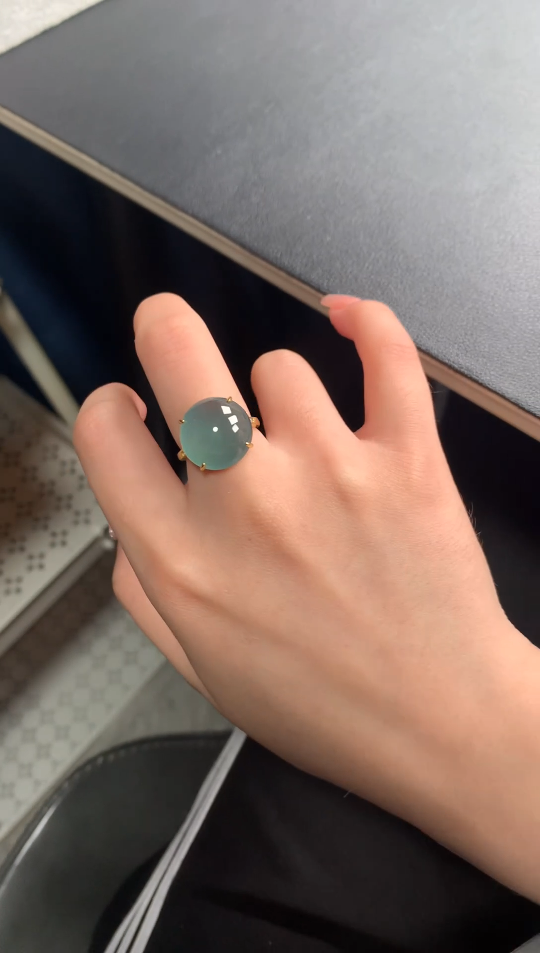 【闪购商品】翡翠戒指银S925镶嵌52141