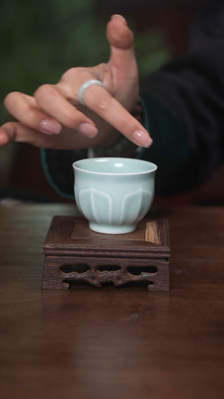 【闪购商品】清凉寺原产地仿古釉手工汝瓷炉式杯