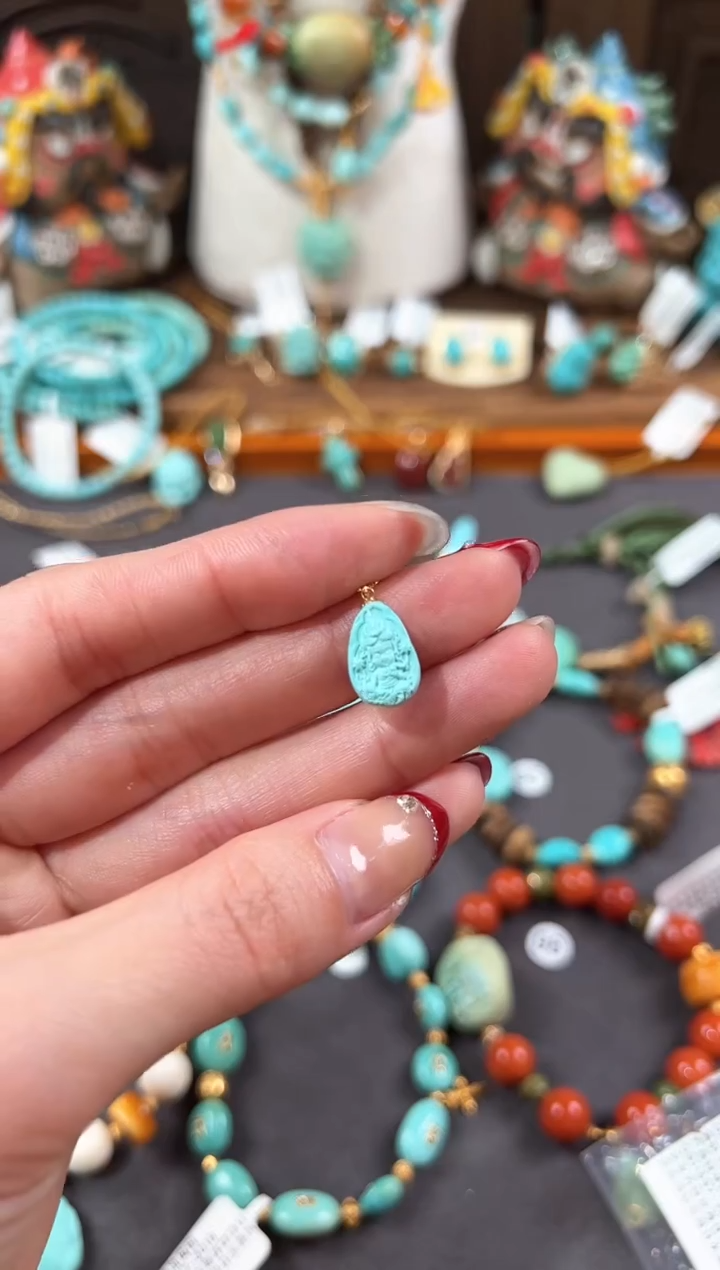 【闪购商品】绿松石提溜18K金镶嵌绿松石提溜