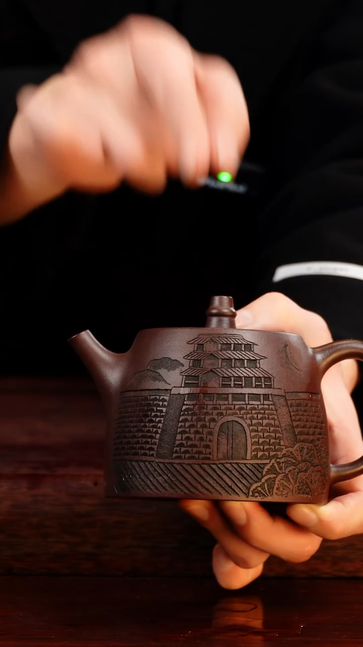 茶壶紫砂井栏壶330cc左右