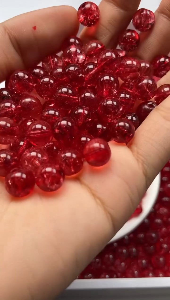 颈饰未镶嵌水晶W3359-红色碧玺8mm*20颗