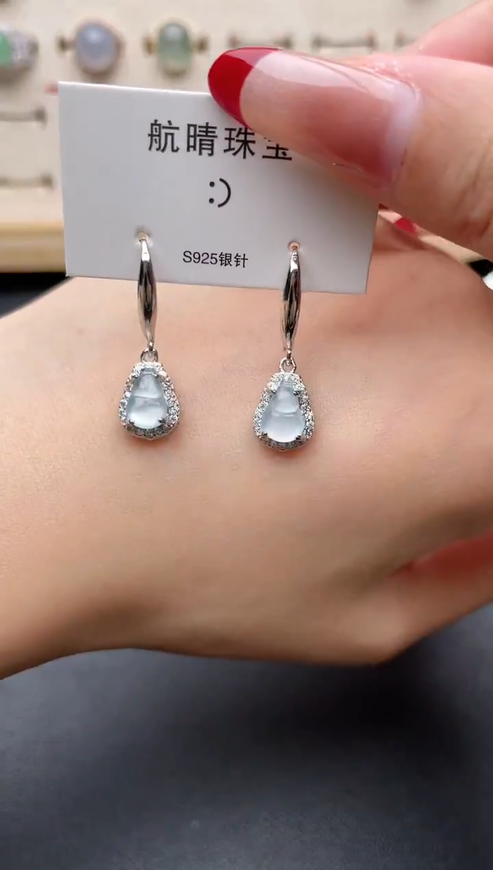 【闪购商品】翡翠戒指银S925镶嵌一物一证一礼盒