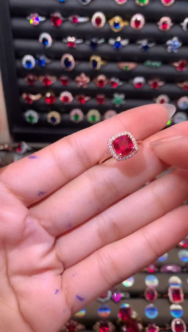 【闪购商品】红宝石戒指银S925镶嵌1