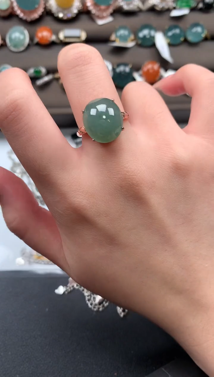 【闪购商品】翡翠戒指银S925镶嵌2141