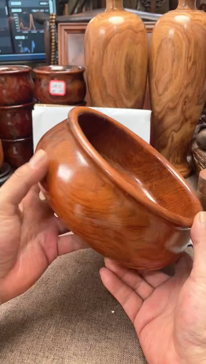 大果紫檀（缅甸花梨）水盂罐20.5/8.3
