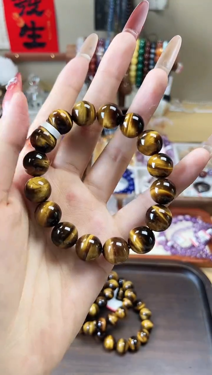 【闪购商品】木变石（虎睛石）手串未镶嵌黄虎眼12.5mm