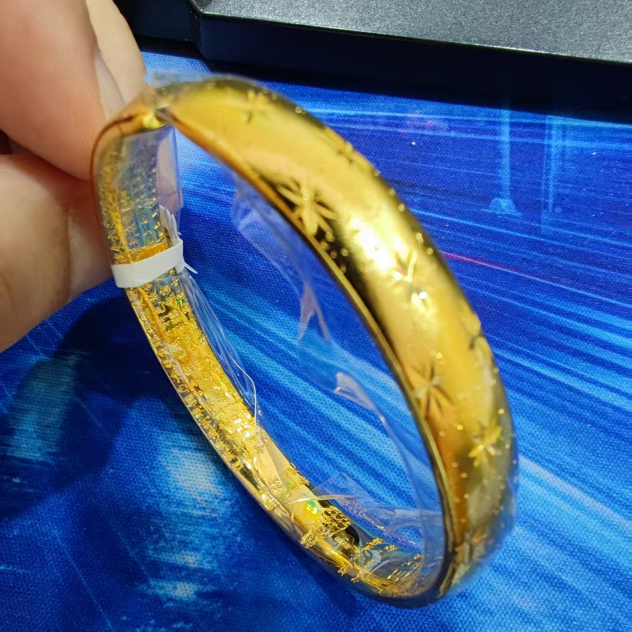 足银手镯 满天心经开口手镯