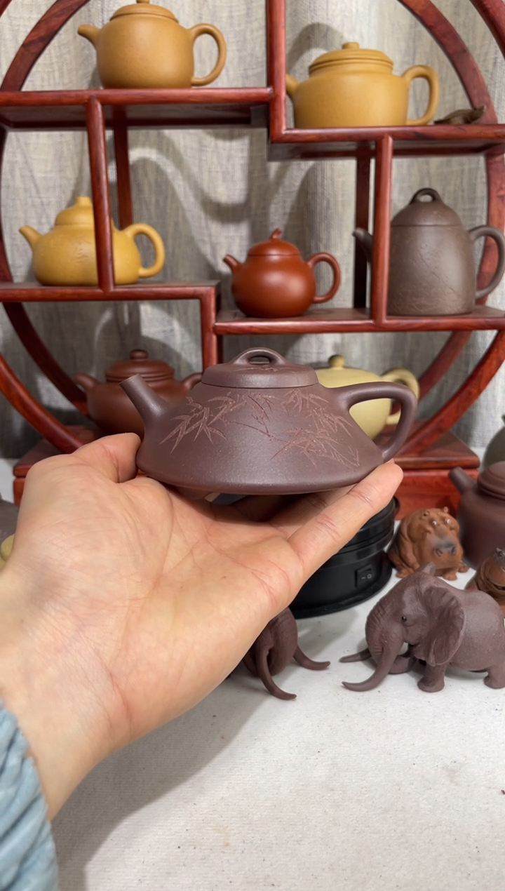 【闪购商品】紫砂茶壶台西底板紫泥合瓢165cc