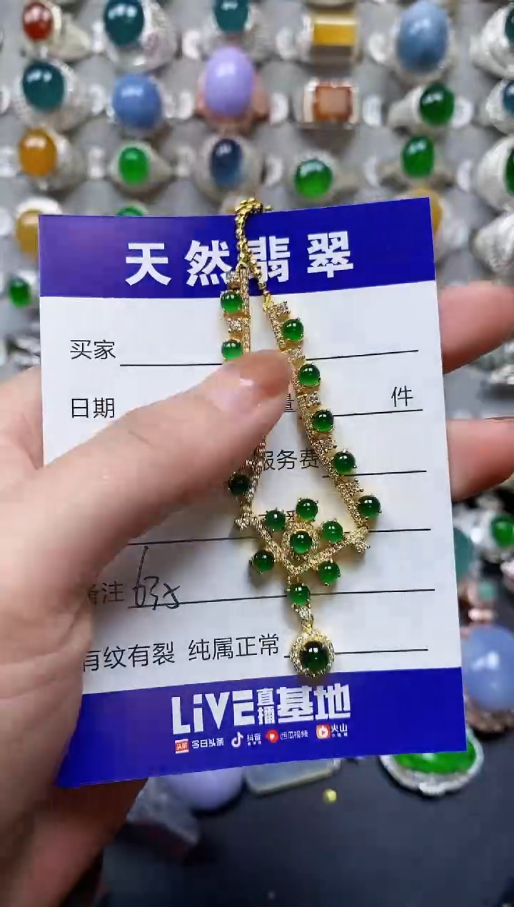 【闪购商品】翡翠颈饰银S925镶嵌0635