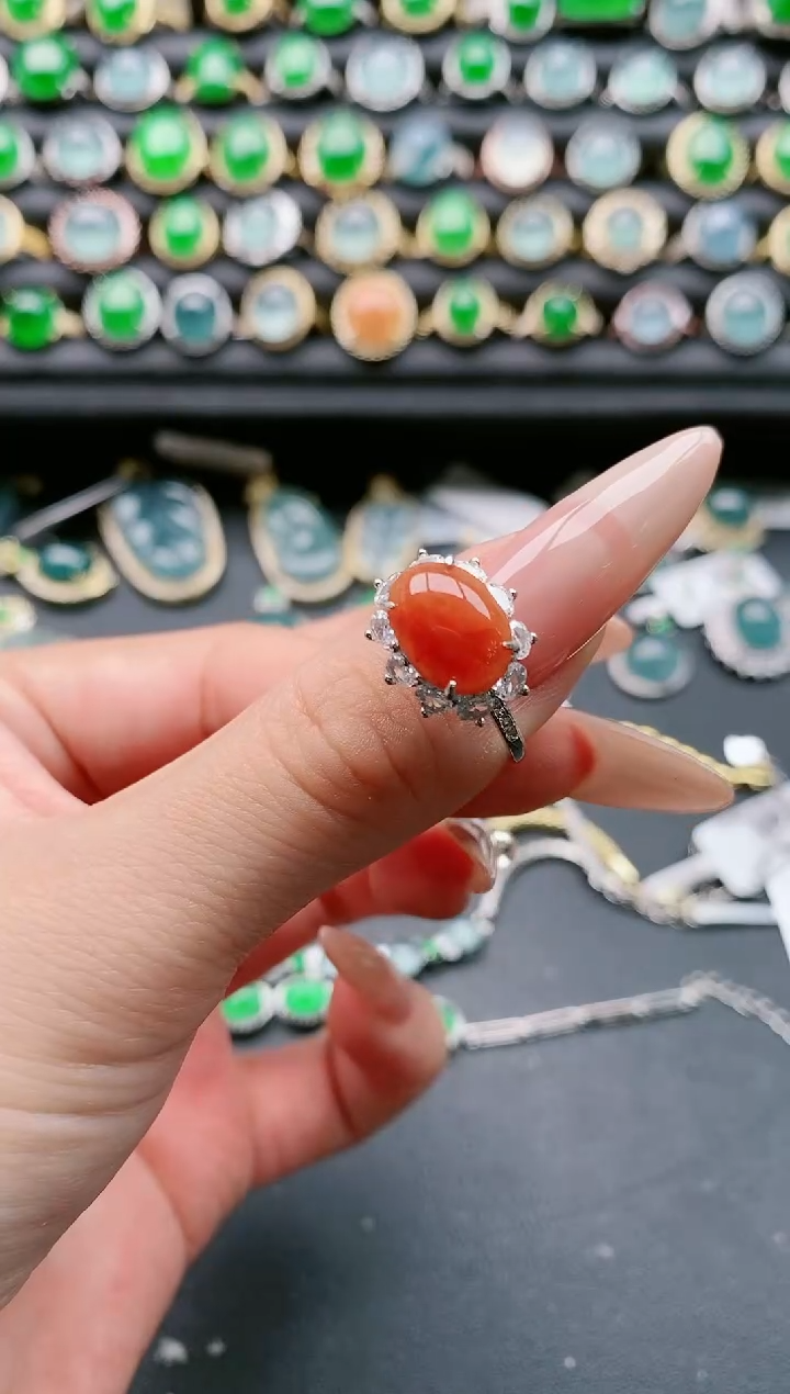 【闪购商品】翡翠戒指银S925镶嵌1111111