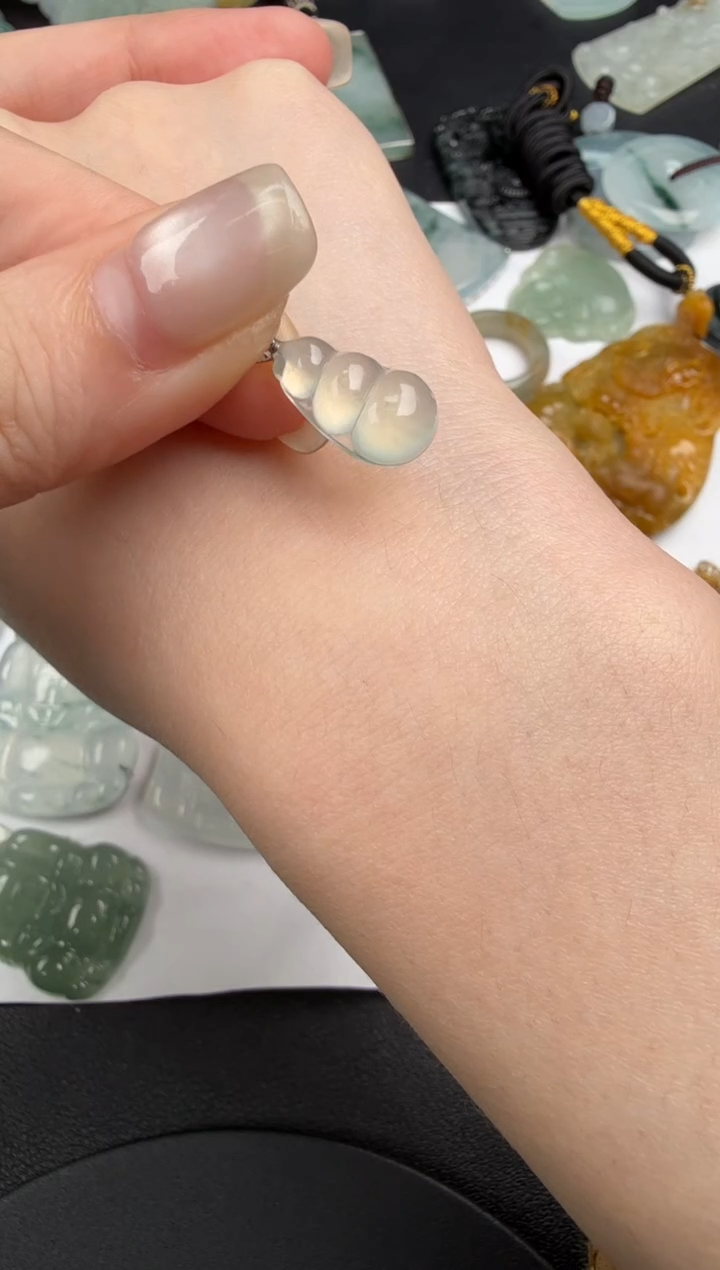 吊坠(不含链)18K金镶嵌翡翠翡翠饰品-266