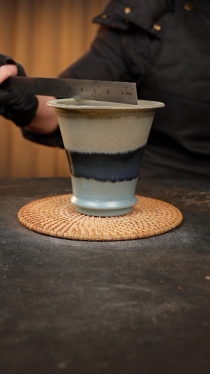 【闪购商品】瓷片泥泥手工花盆口11高13