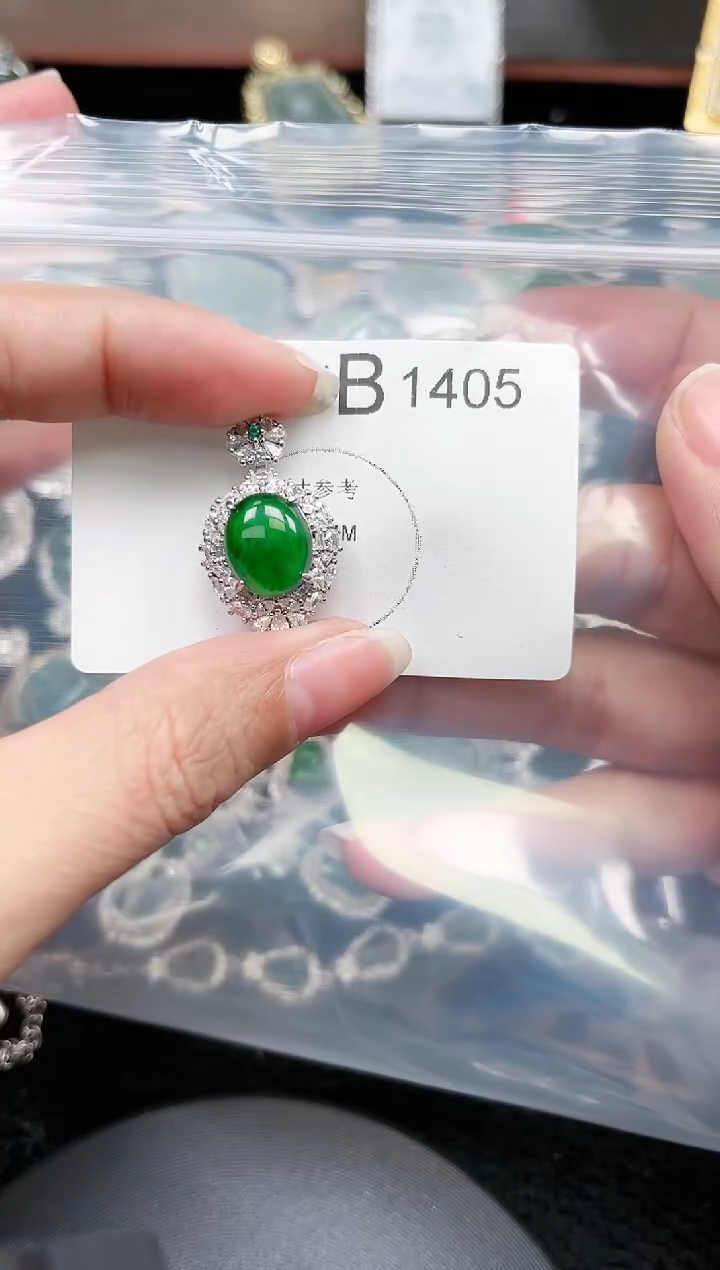 【闪购商品】翡翠颈饰未镶嵌赠皮绳1405