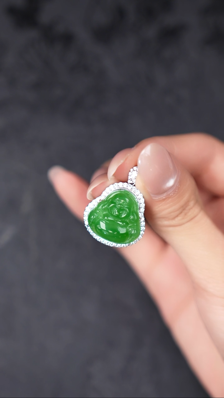 吊坠(赠链)银S925镶嵌和田玉（碧玉）工厂抛货 不退不换多样性发其1