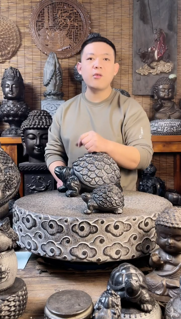 【闪购商品】13金钱龟天然青石雕刻