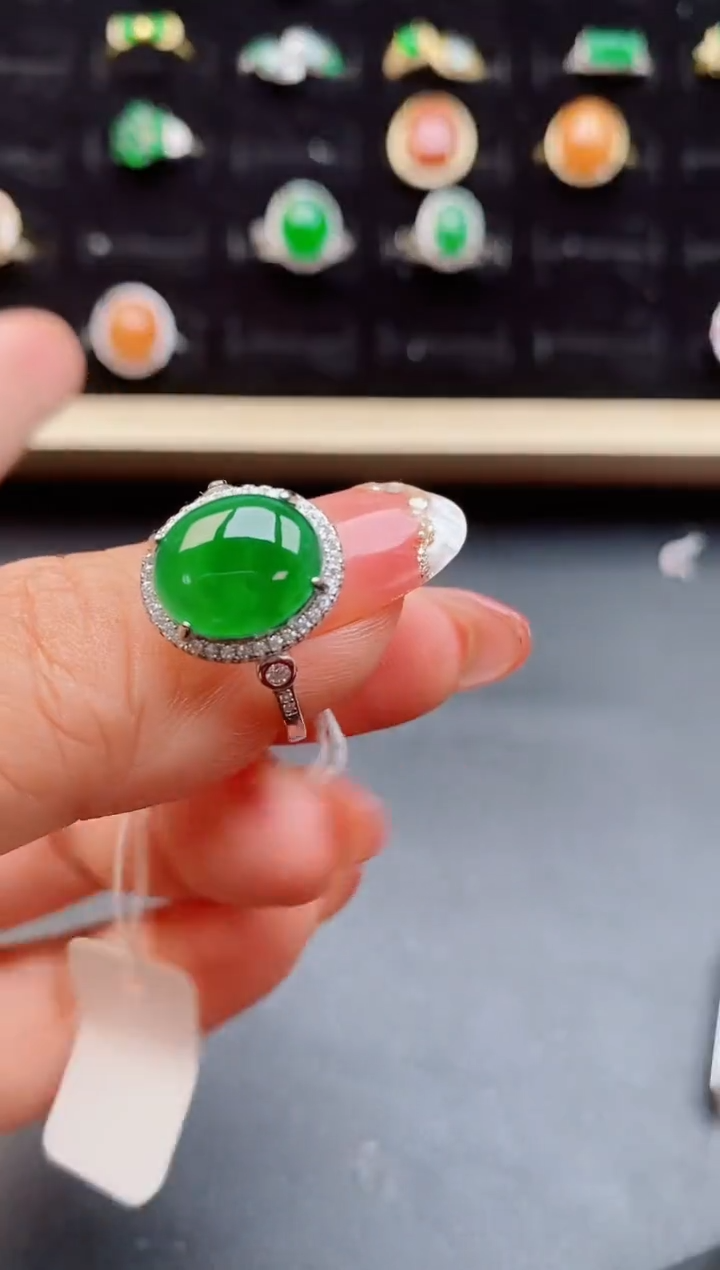 【闪购商品】翡翠戒指银S925镶嵌12121