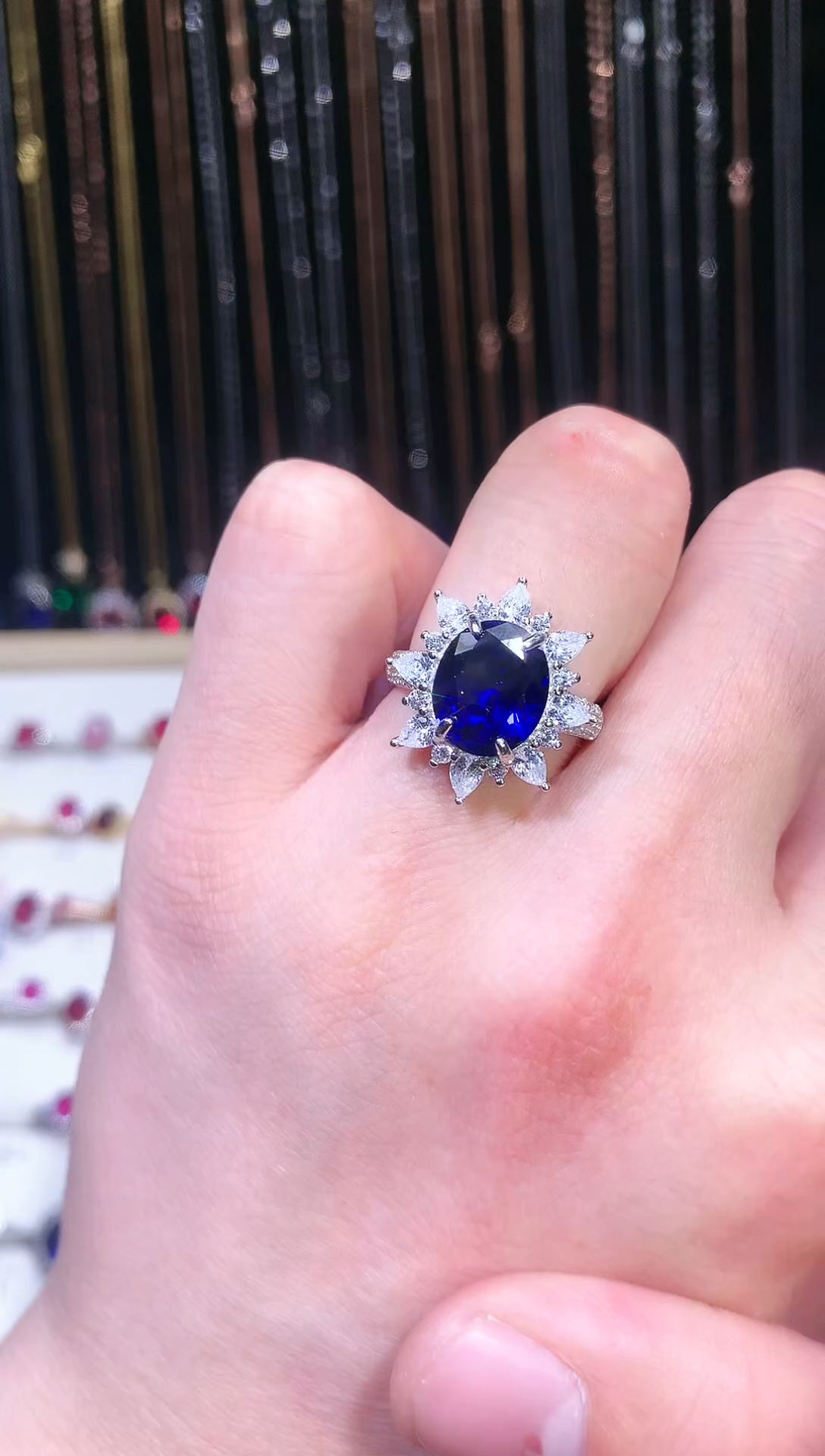 【闪购商品】蓝宝石戒指银S925镶嵌11111