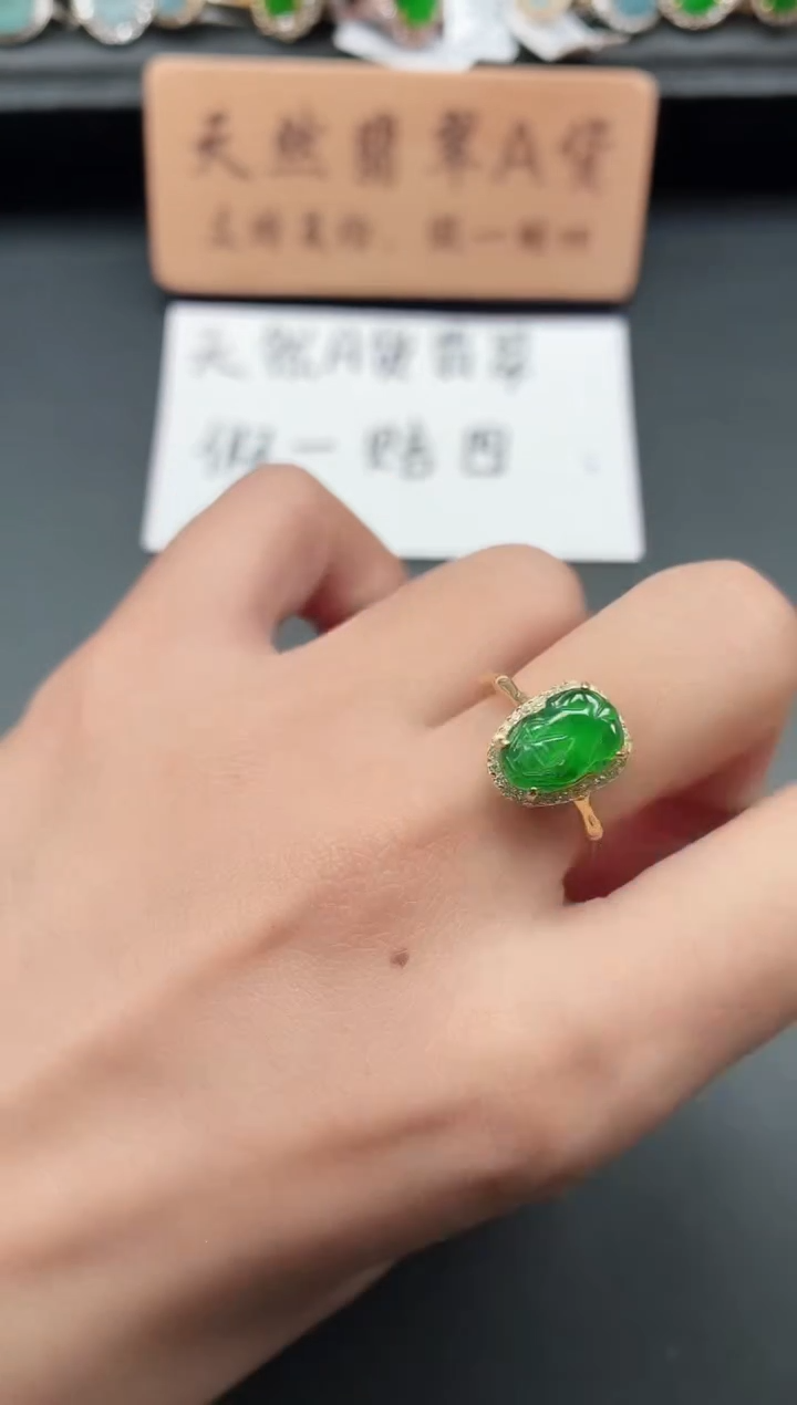 银S925镶嵌戒指翡翠11