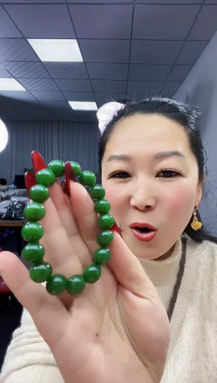 未镶嵌手链和田玉天然和田玉俄碧菠菜绿12