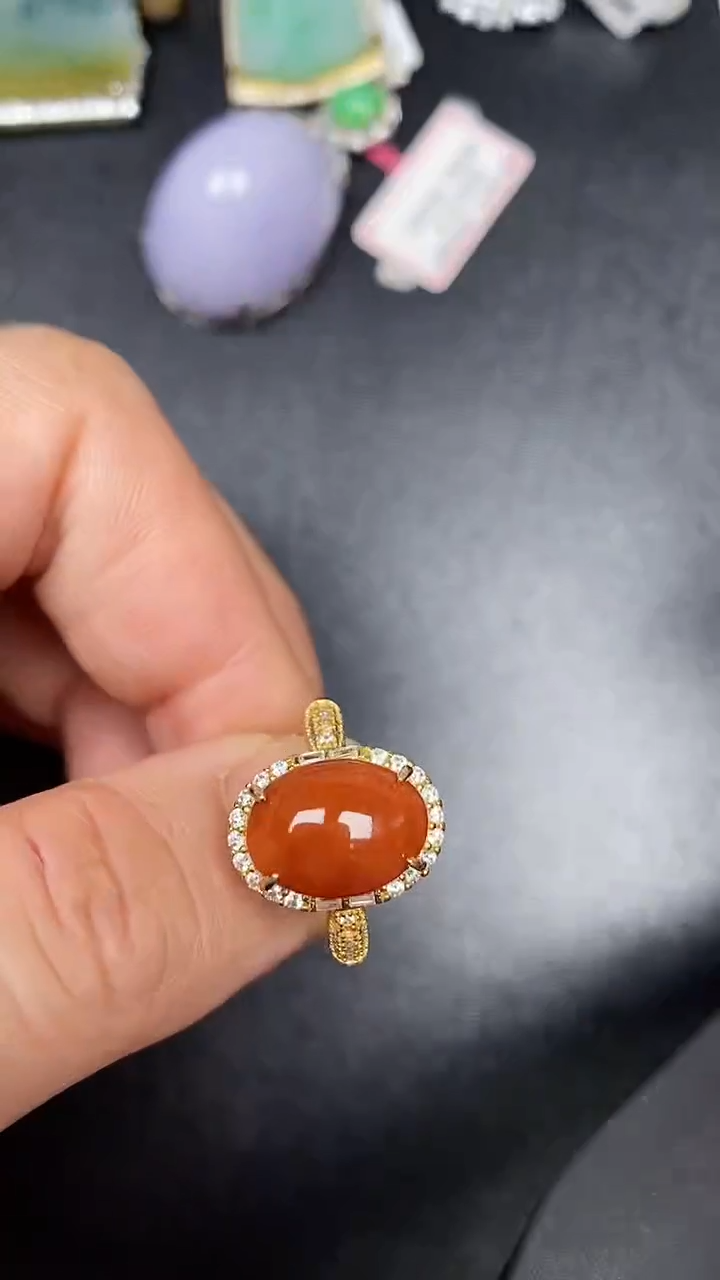 银S925镶嵌戒指翡翠3100