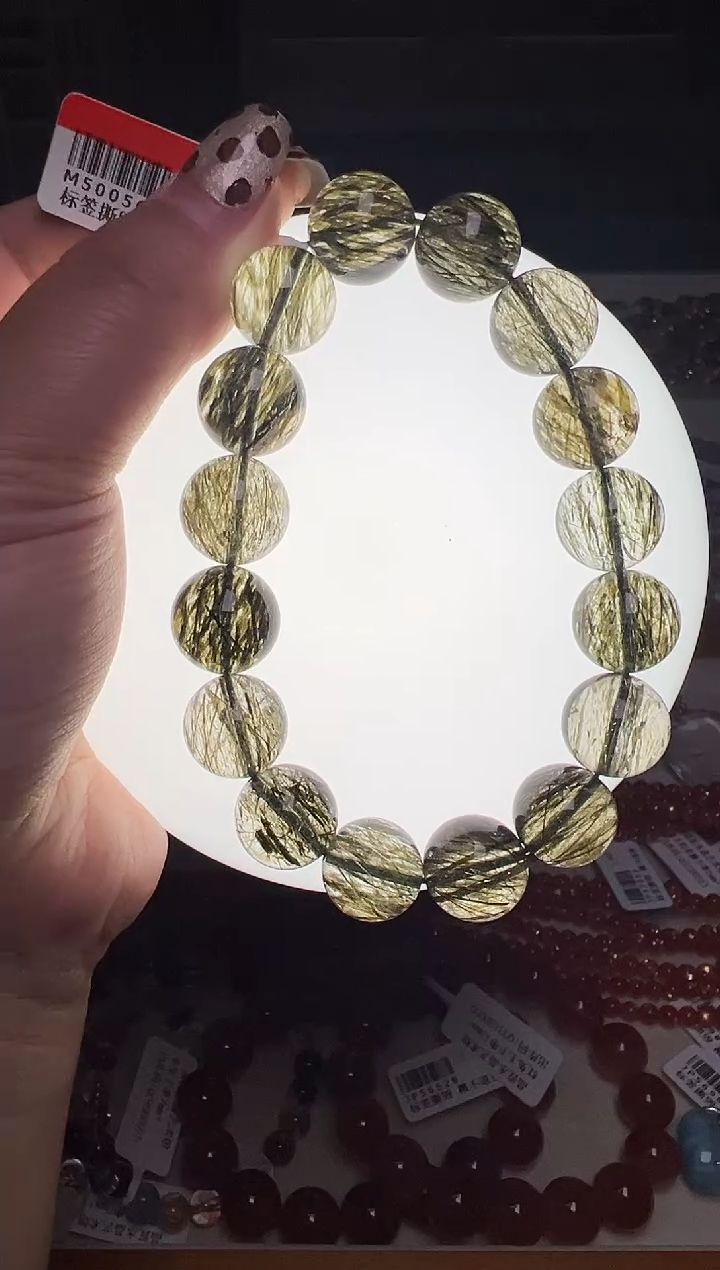 未镶嵌手串水晶绿碧发手串14m+ M50056X 