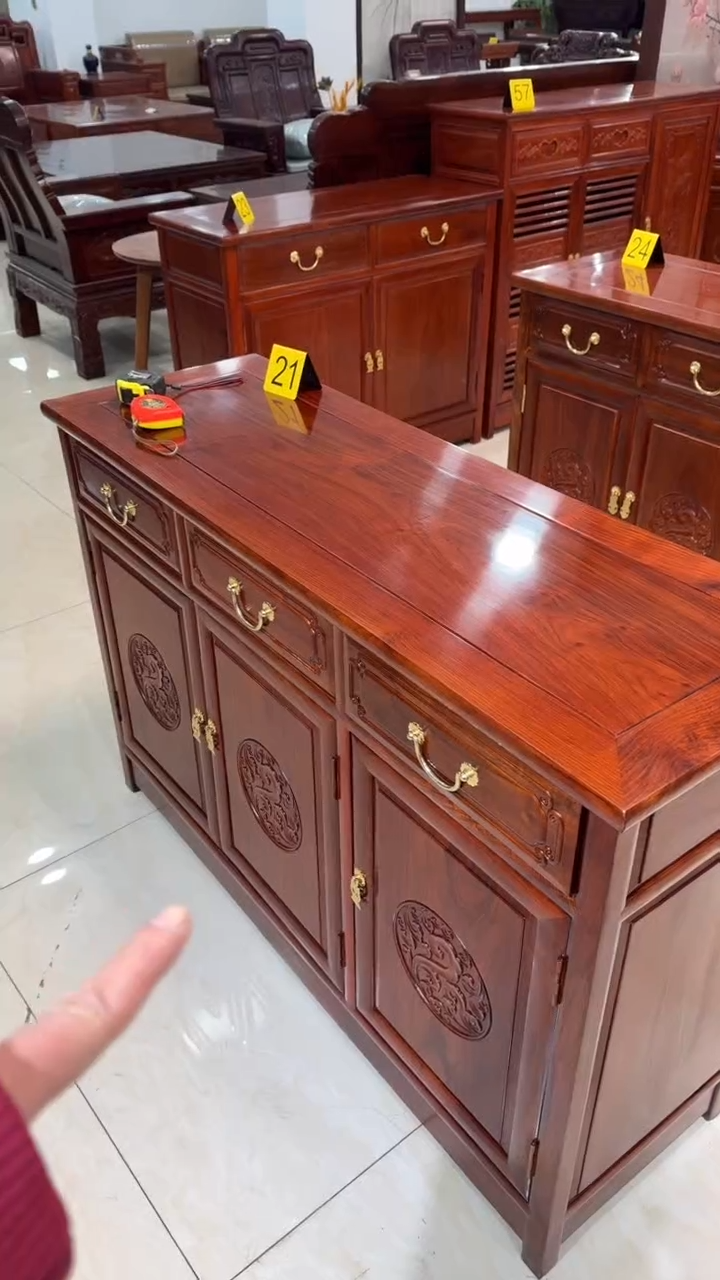 【闪购商品】花梨木类储物柜刺猬餐边柜118*40*80