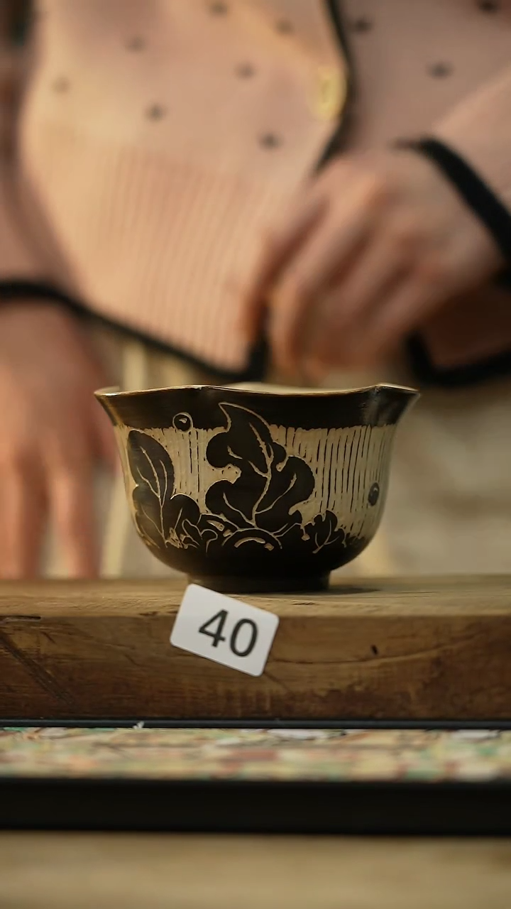 【闪购商品】瓷片新品 设计师手作款 剃刻系列 大杯