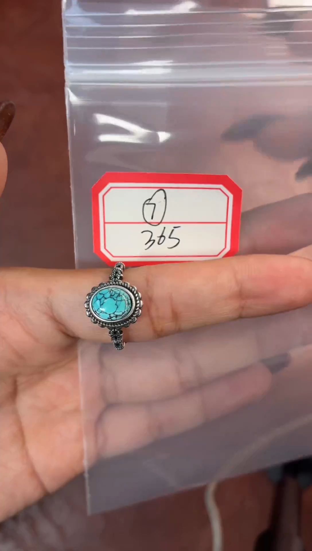 银S925镶嵌绿松石戒指噶玛珠宝湖北原矿绿松银S925