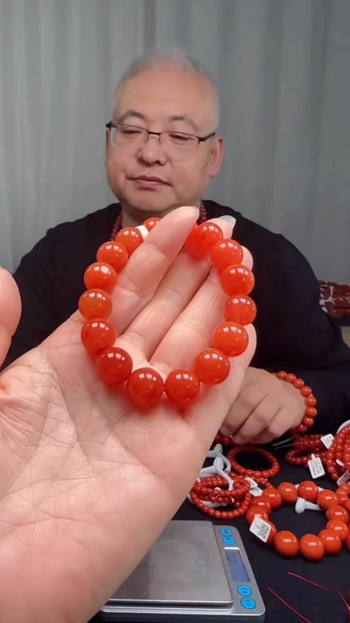 未镶嵌多样性发一件南红玛瑙12mm保山圆珠单圈  柿子红