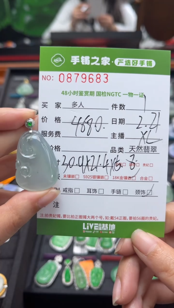 【闪购商品】翡翠颈饰18K金镶嵌多人