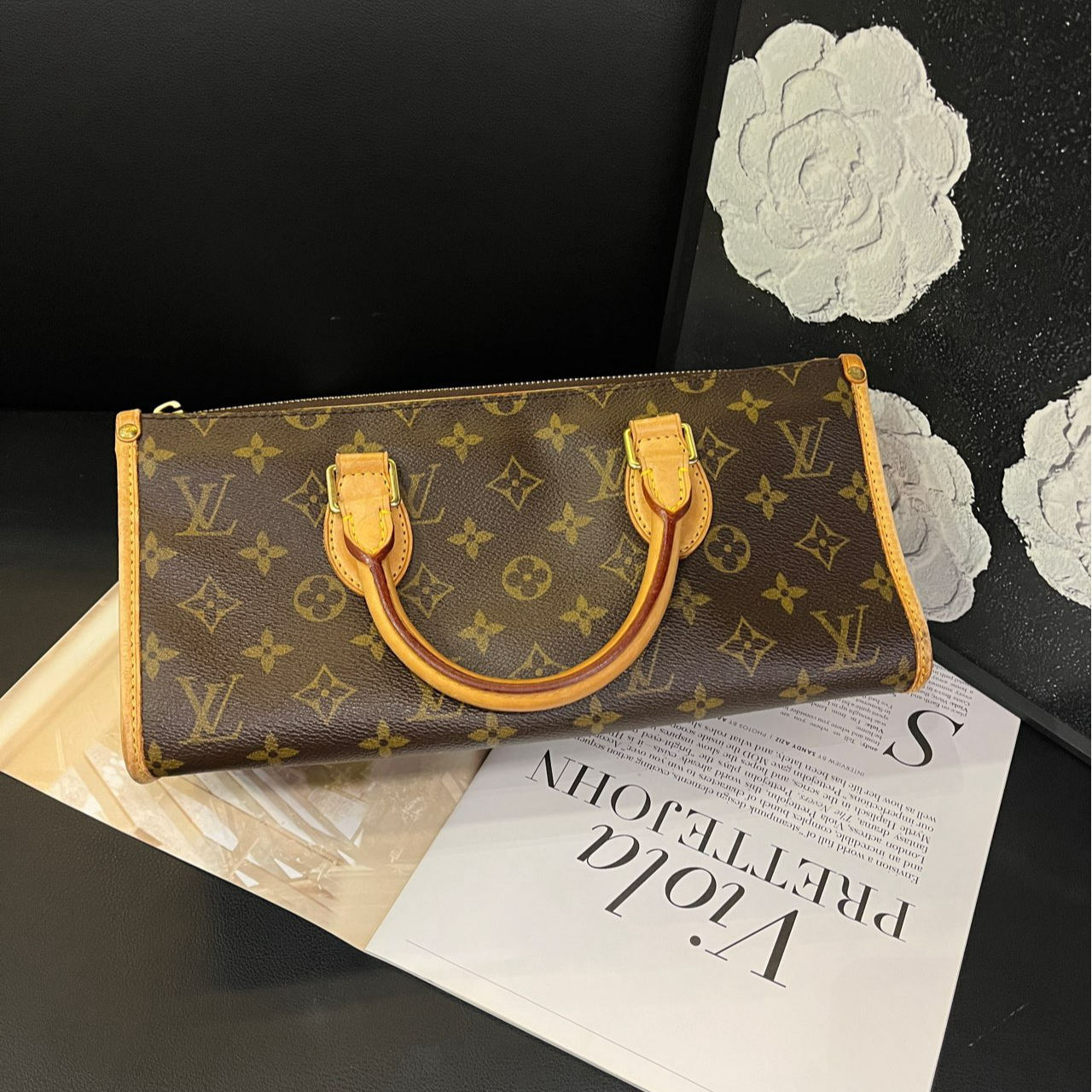 95新 LouisVuitton/路易威登 老花三角金球手提包05年B3213