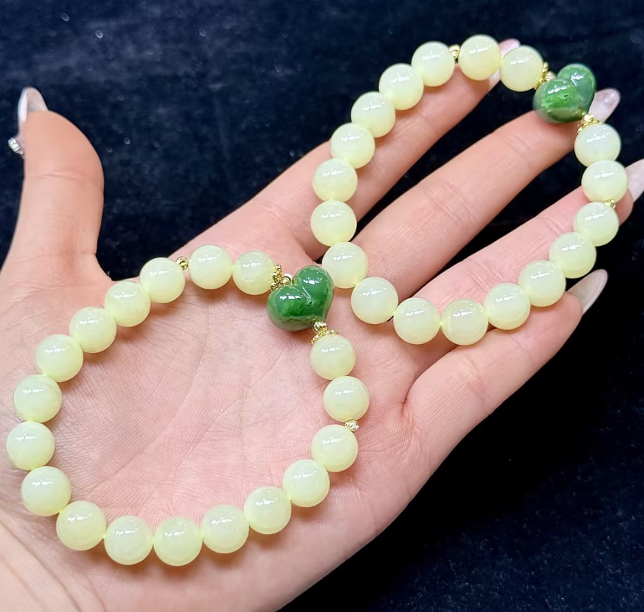 【CH】和田玉黄玉DIY手串-约9mm（多样性发其一）