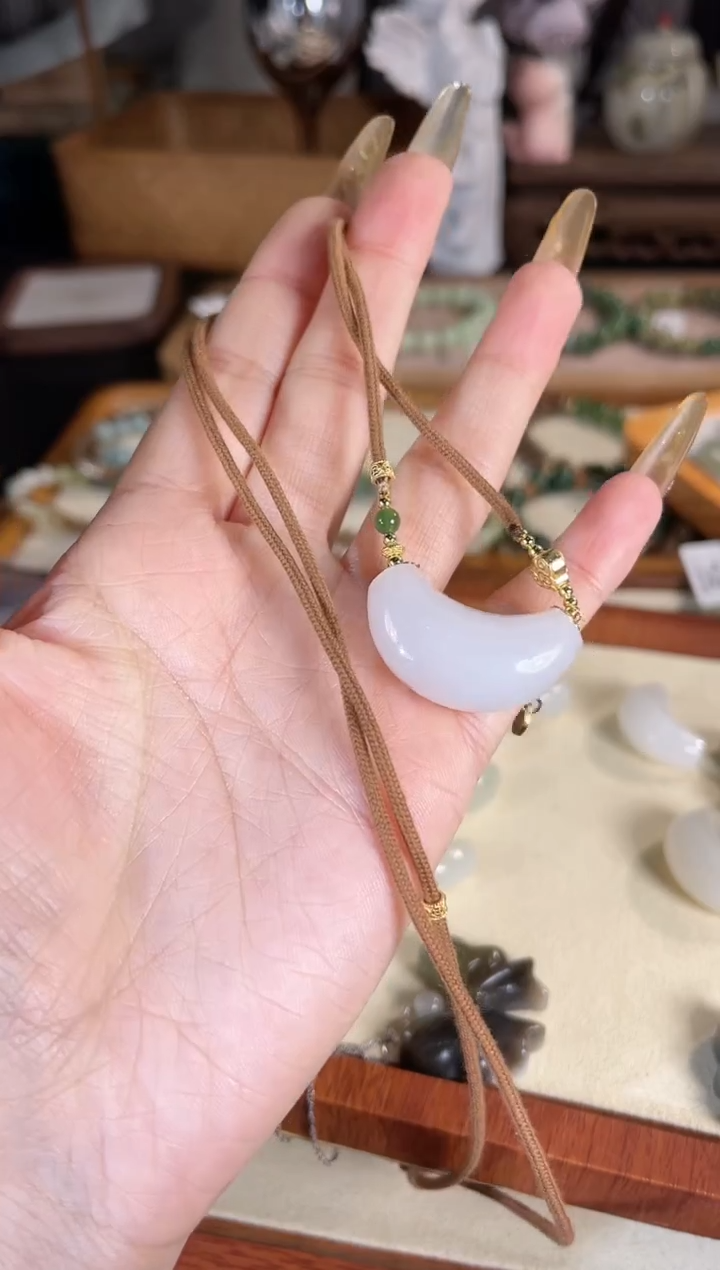 项链银S925镶嵌和田玉多样性发其一