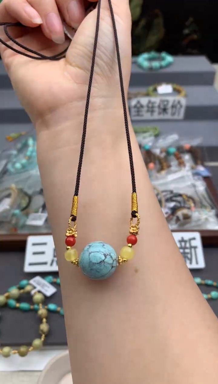 未镶嵌绿松石锁骨链茜.Z22
