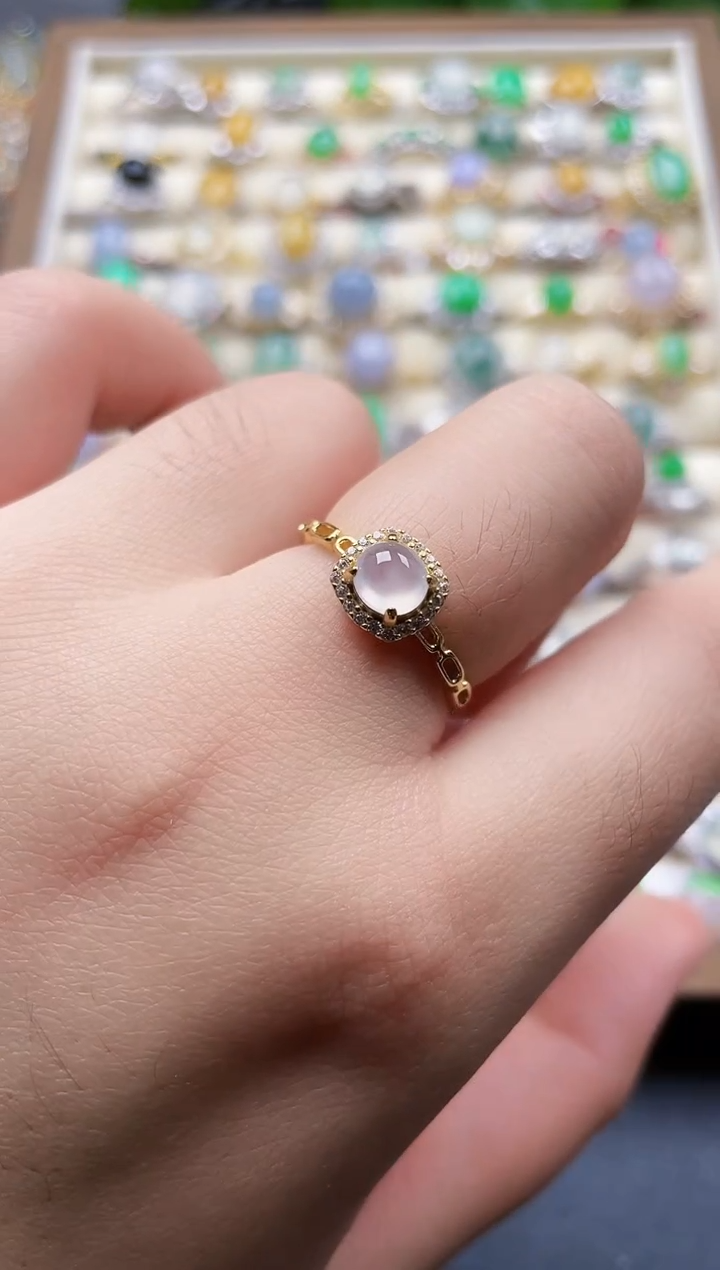 银S925镶嵌戒指翡翠1