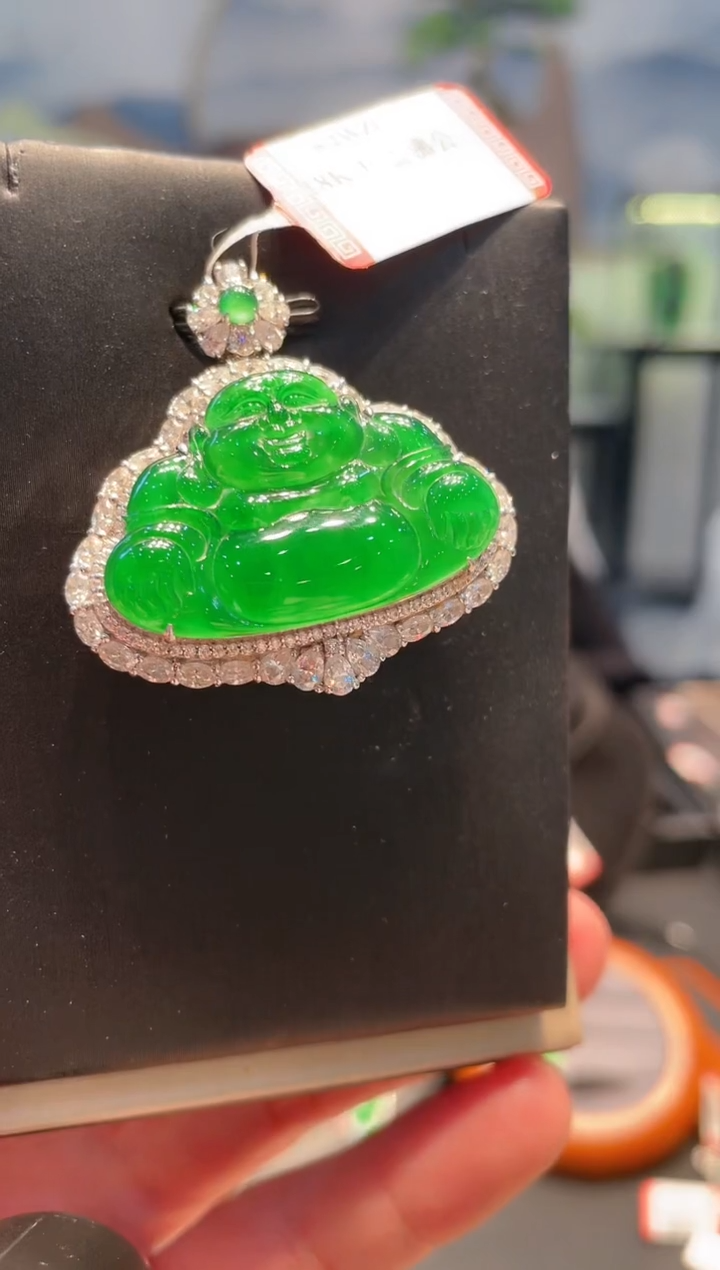 【闪购商品】翡翠颈饰18K金镶嵌A117天然A货翡翠