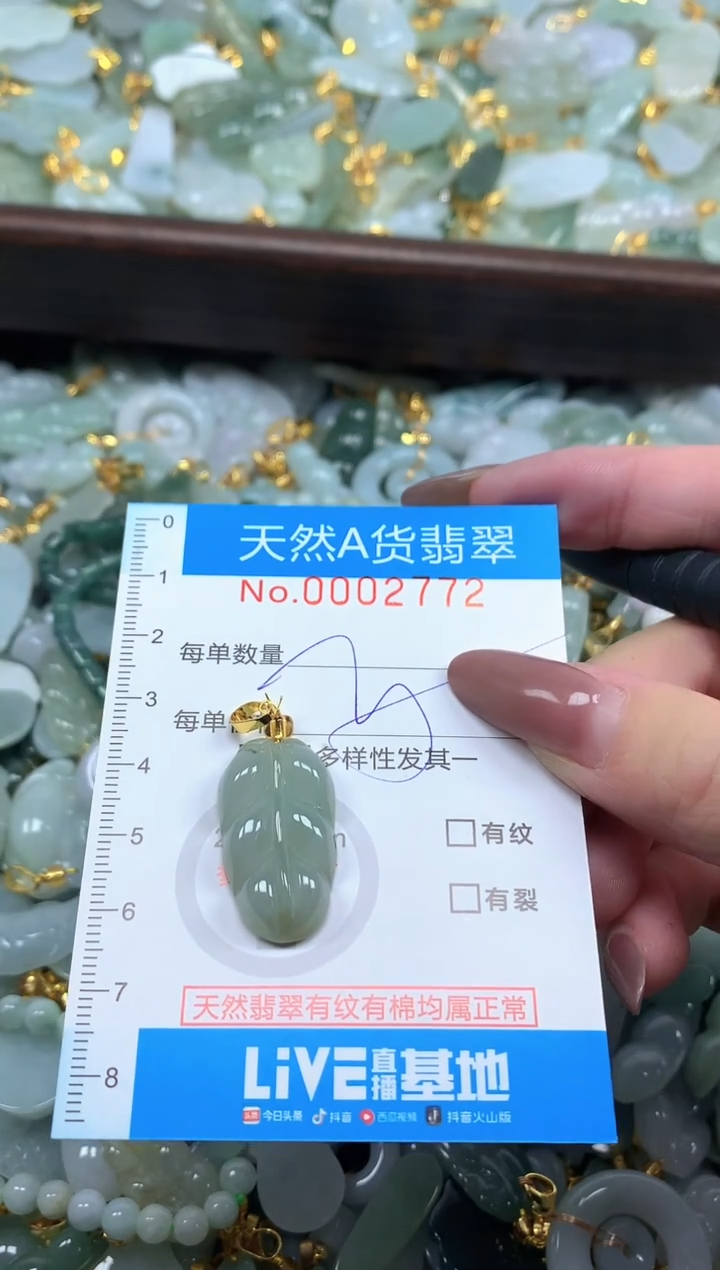 颈饰未镶嵌翡翠净货挂件-2772