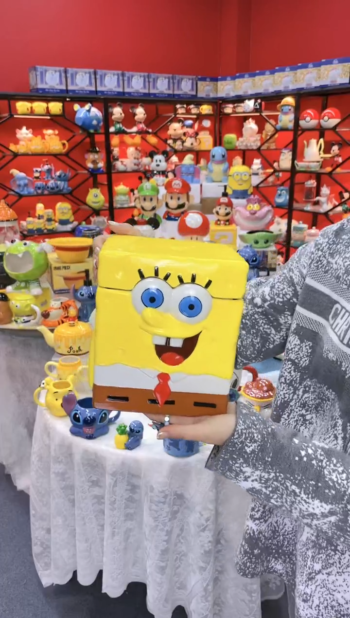 【闪购商品】.@@海绵宝宝陶瓷饼干罐