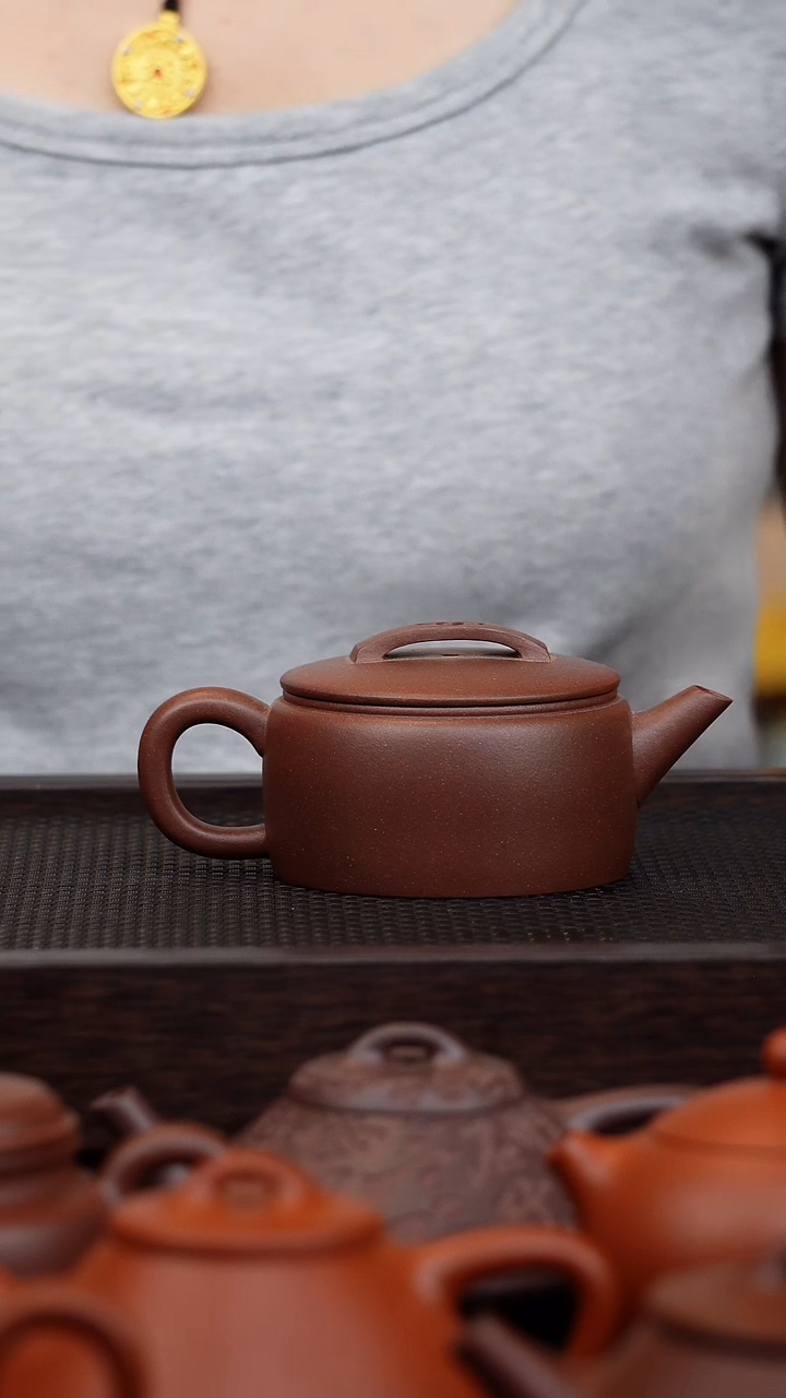 茶壶紫砂微瑕 汉瓦 160cc 老紫泥 壶口磕