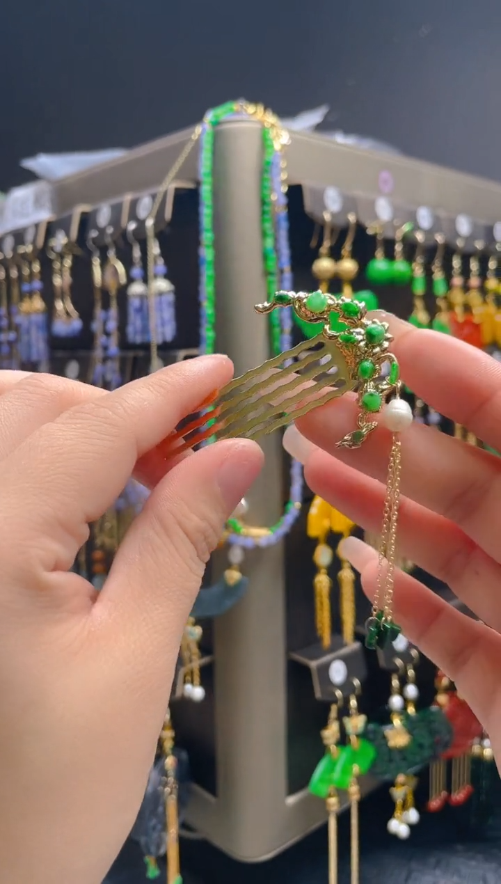 翡翠合金耳饰024翡翠饰品