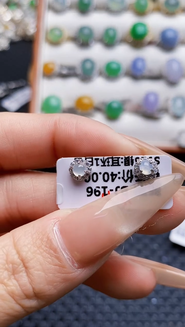 银S925镶嵌戒指翡翠3494