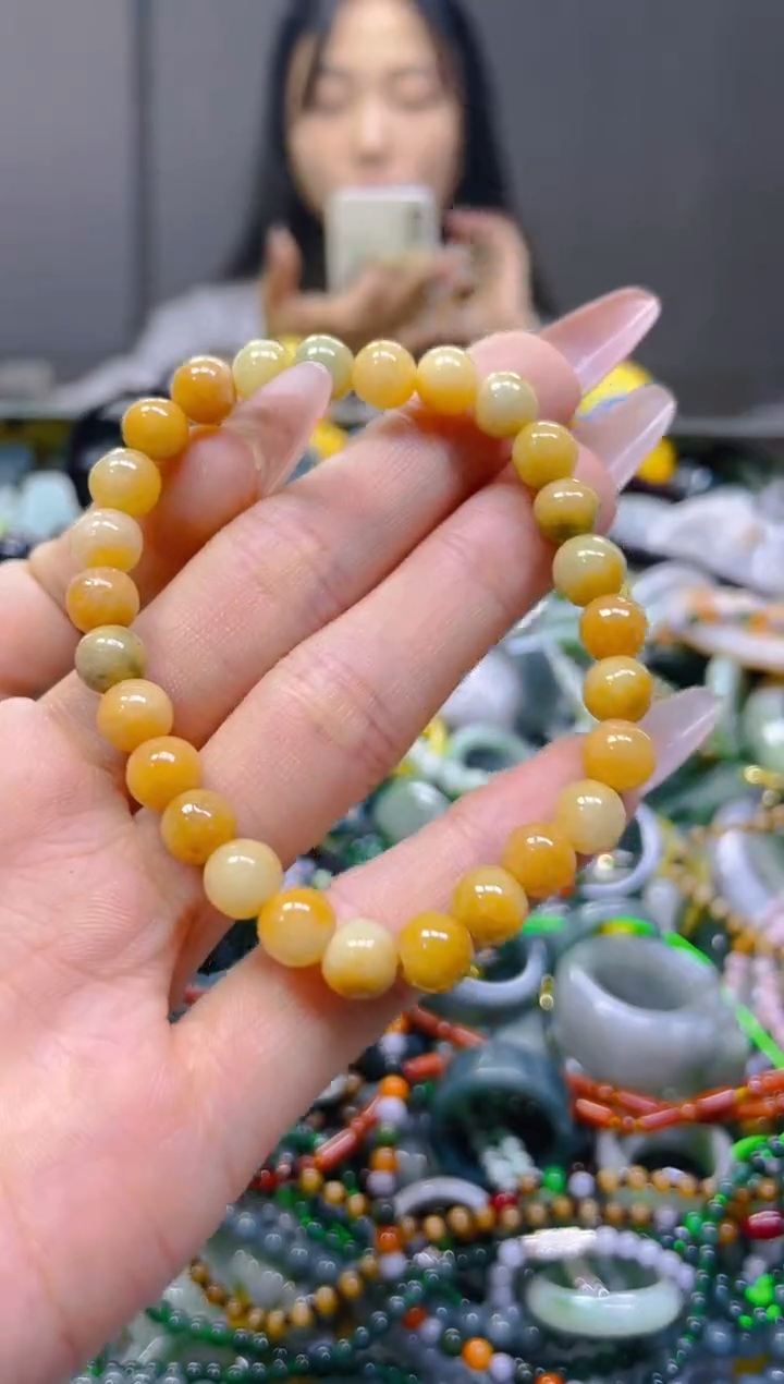 翡翠未镶嵌颈饰7MM/F/翡翠A货一图一物