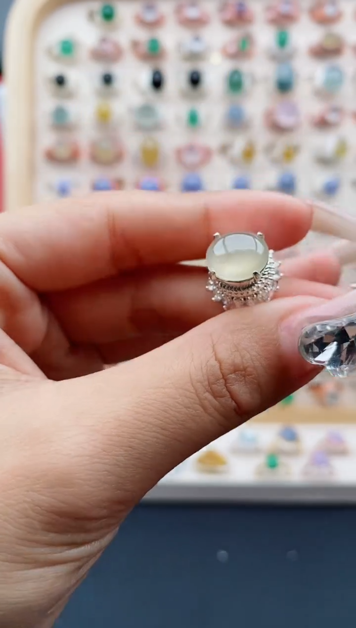 【闪购商品】翡翠戒指未镶嵌缅甸天然A货翡翠222  9+7