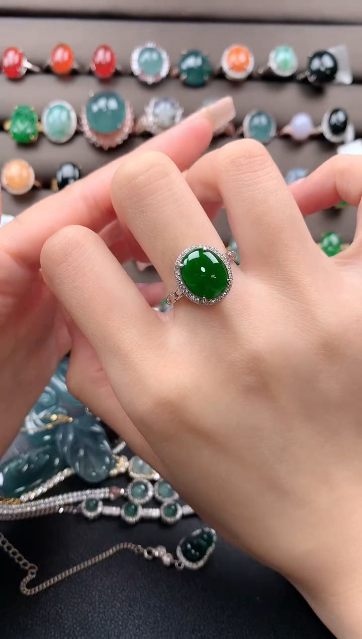 【闪购商品】翡翠戒指银S925镶嵌3123213