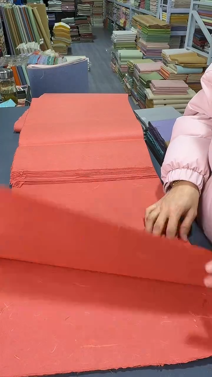 34*138丝绒楮皮砖红色50张