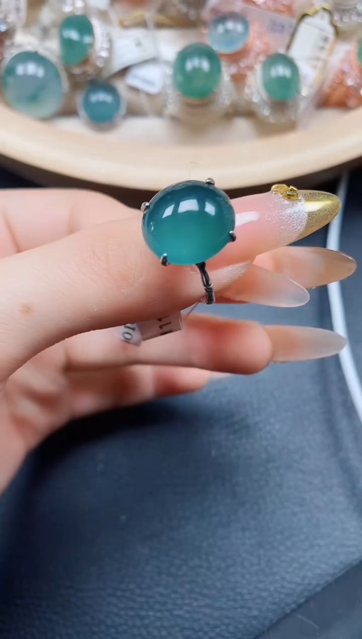 【闪购商品】翡翠戒指银S925镶嵌翡翠