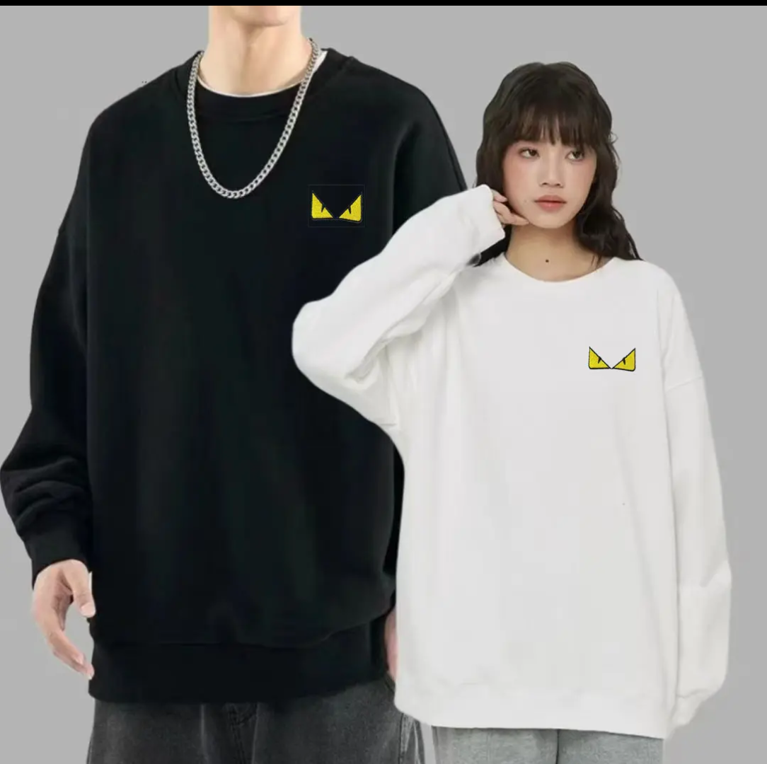 【裴娜娜专属】恶魔之眼刺绣明星同款秋冬圆领休闲百搭亲肤棉卫衣